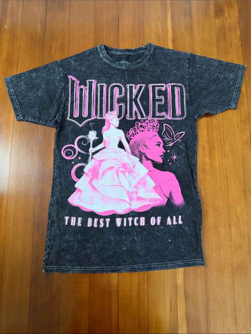 Wicked Graphic Short Sleeve Tee - Black with Pink Print